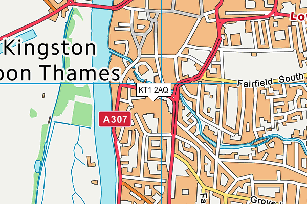 The Arena Health And Fitness  map (KT1 2AQ) - OS VectorMap District (Ordnance Survey)