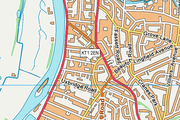 KT1 2EN map - OS VectorMap District (Ordnance Survey)