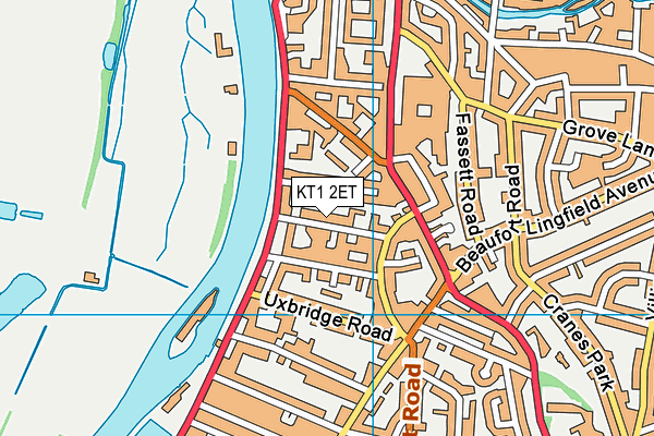 KT1 2ET map - OS VectorMap District (Ordnance Survey)