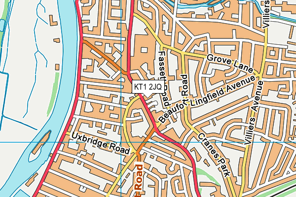 KT1 2JQ map - OS VectorMap District (Ordnance Survey)