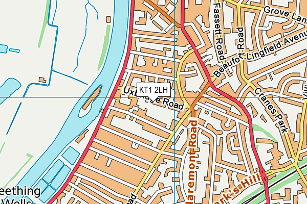 KT1 2LH map - OS VectorMap District (Ordnance Survey)
