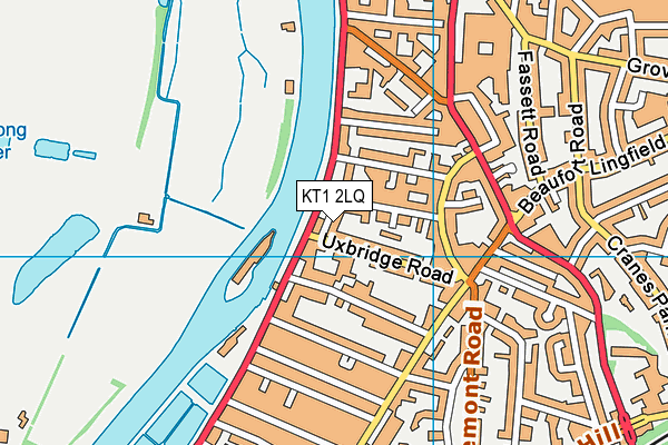 KT1 2LQ map - OS VectorMap District (Ordnance Survey)