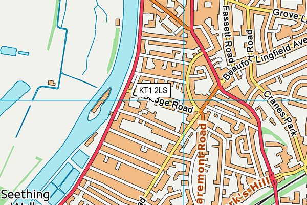 KT1 2LS map - OS VectorMap District (Ordnance Survey)