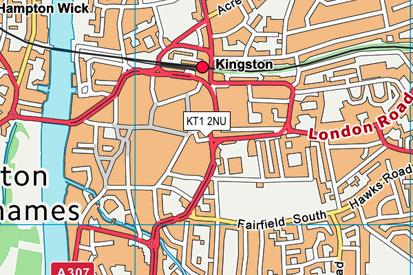 KT1 2NU map - OS VectorMap District (Ordnance Survey)