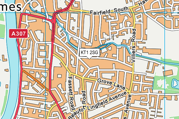 St John's C of E Primary School map (KT1 2SG) - OS VectorMap District (Ordnance Survey)