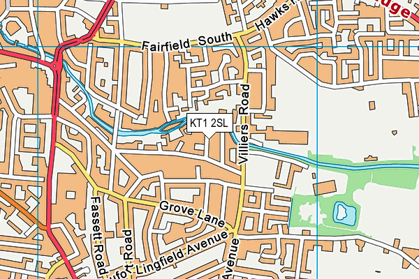 KT1 2SL map - OS VectorMap District (Ordnance Survey)