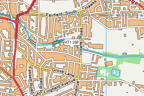 KT1 2SP map - OS VectorMap District (Ordnance Survey)