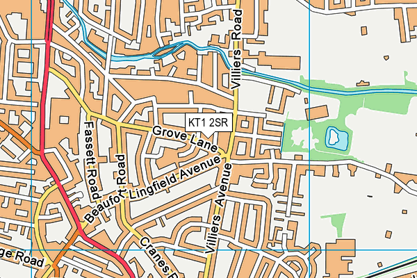 KT1 2SR map - OS VectorMap District (Ordnance Survey)