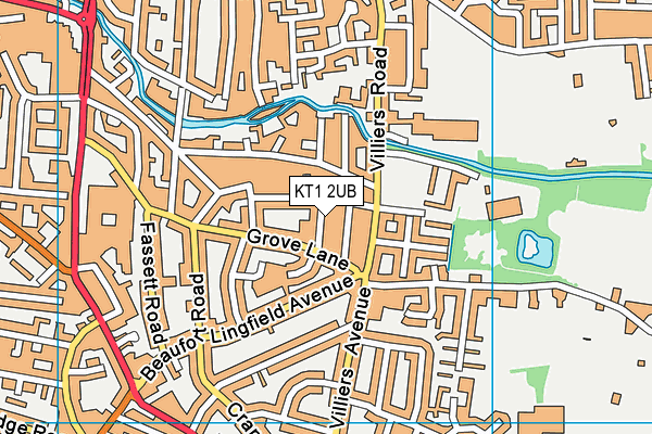 KT1 2UB map - OS VectorMap District (Ordnance Survey)