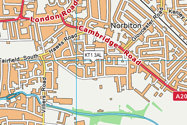 KT1 3AL map - OS VectorMap District (Ordnance Survey)