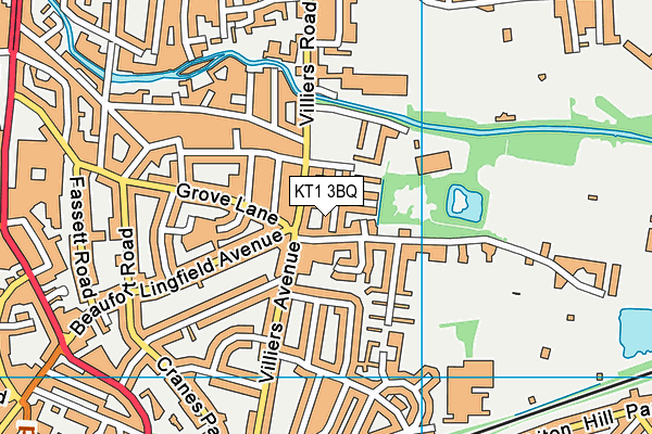 KT1 3BQ map - OS VectorMap District (Ordnance Survey)