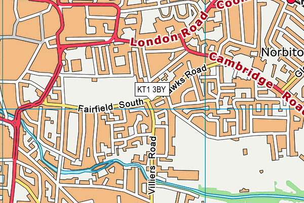 KT1 3BY map - OS VectorMap District (Ordnance Survey)