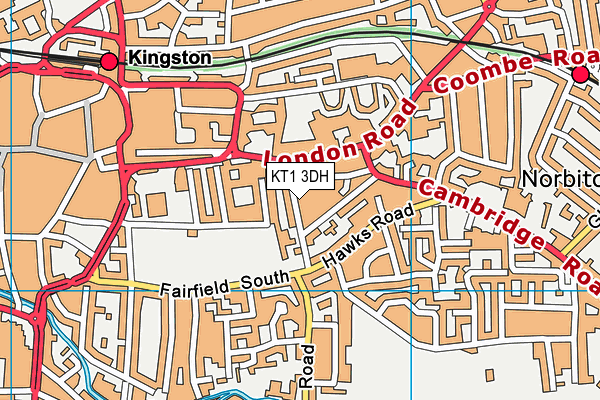 KT1 3DH map - OS VectorMap District (Ordnance Survey)