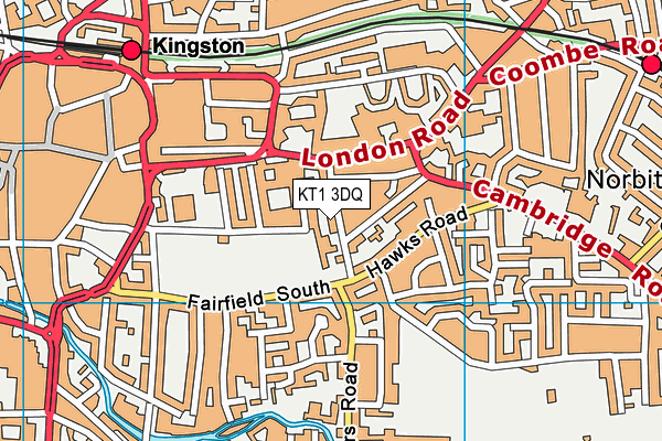 KT1 3DQ map - OS VectorMap District (Ordnance Survey)