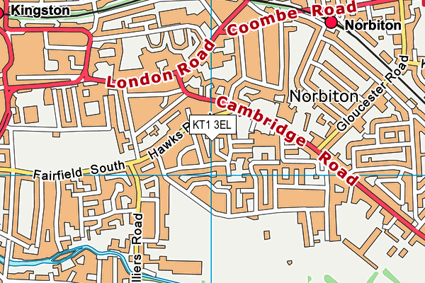 KT1 3EL map - OS VectorMap District (Ordnance Survey)