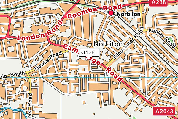 KT1 3HT map - OS VectorMap District (Ordnance Survey)