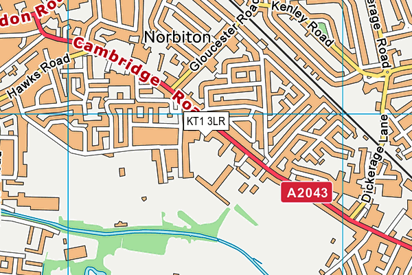 KT1 3LR map - OS VectorMap District (Ordnance Survey)