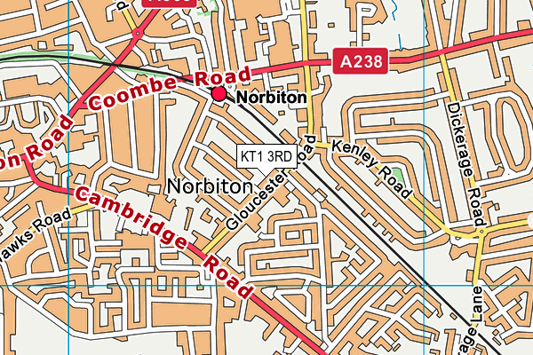 KT1 3RD map - OS VectorMap District (Ordnance Survey)