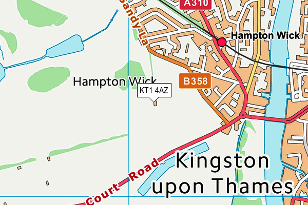 KT1 4AZ map - OS VectorMap District (Ordnance Survey)
