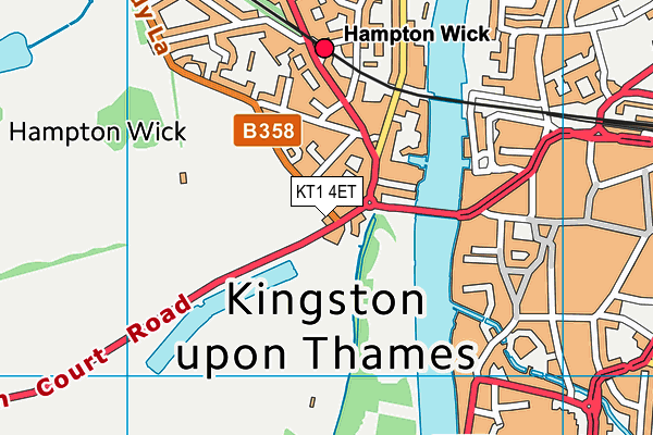 KT1 4ET map - OS VectorMap District (Ordnance Survey)