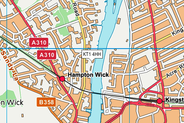 KT1 4HH map - OS VectorMap District (Ordnance Survey)