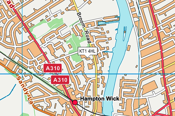 KT1 4HL map - OS VectorMap District (Ordnance Survey)