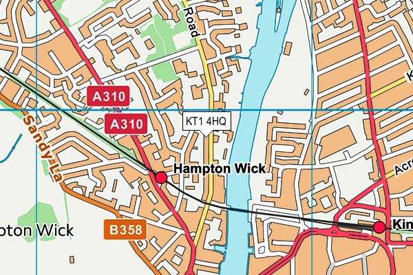 St John the Baptist Church of England Junior School map (KT1 4HQ) - OS VectorMap District (Ordnance Survey)