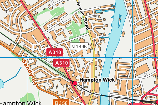 KT1 4HR map - OS VectorMap District (Ordnance Survey)