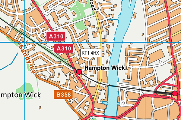 KT1 4HX map - OS VectorMap District (Ordnance Survey)