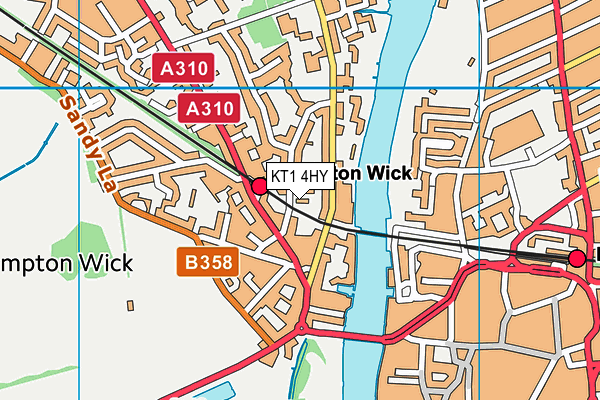 KT1 4HY map - OS VectorMap District (Ordnance Survey)