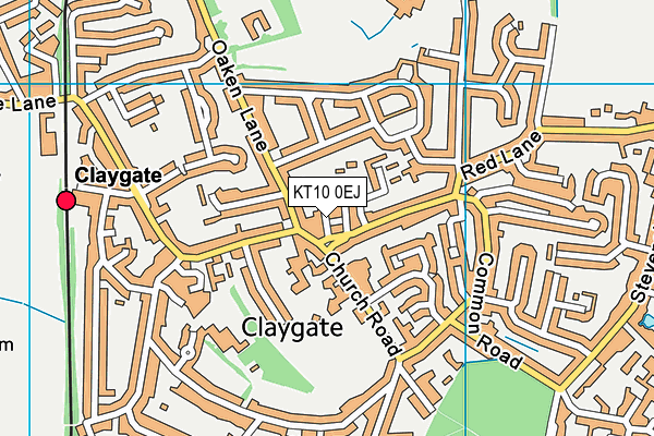 KT10 0EJ map - OS VectorMap District (Ordnance Survey)