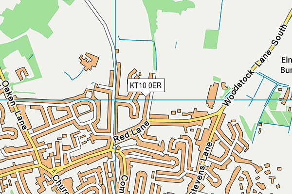 KT10 0ER map - OS VectorMap District (Ordnance Survey)