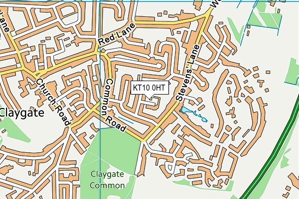 KT10 0HT map - OS VectorMap District (Ordnance Survey)