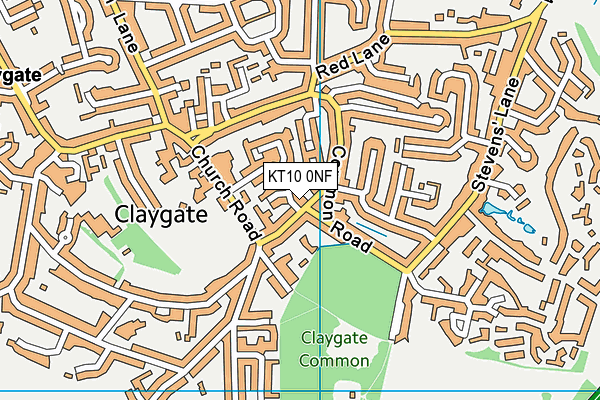 KT10 0NF map - OS VectorMap District (Ordnance Survey)