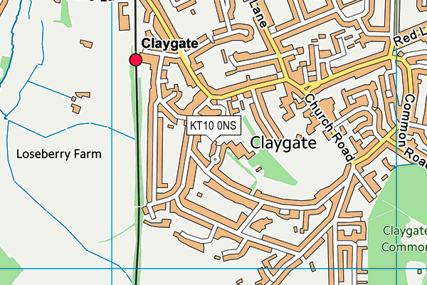 Map of KINGSMEAD FOLEY ROAD RESIDENTS ASSOCIATION (CLAYGATE) LIMITED at district scale