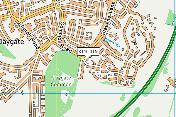 KT10 0TN map - OS VectorMap District (Ordnance Survey)