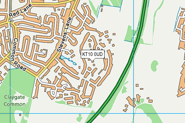 KT10 0UD map - OS VectorMap District (Ordnance Survey)