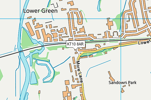 KT10 8AR map - OS VectorMap District (Ordnance Survey)