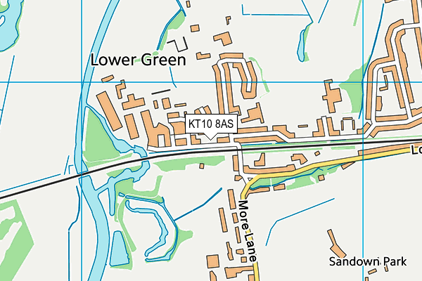 KT10 8AS map - OS VectorMap District (Ordnance Survey)