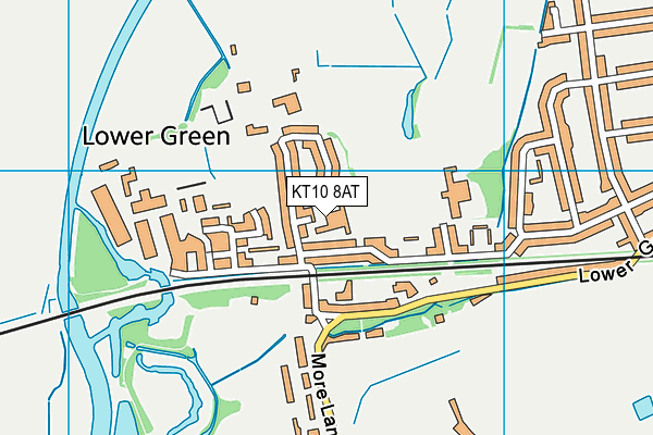 KT10 8AT map - OS VectorMap District (Ordnance Survey)