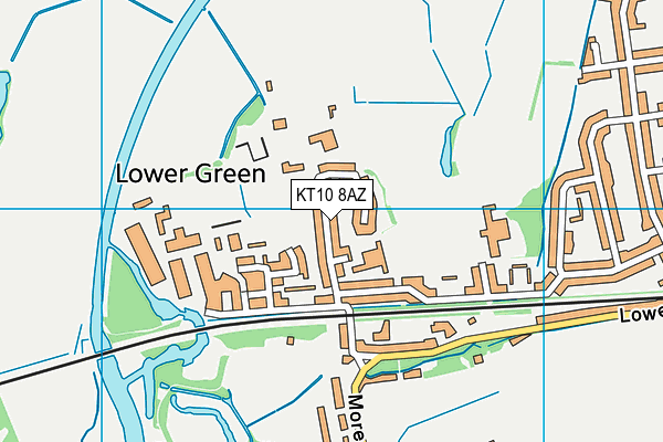 KT10 8AZ map - OS VectorMap District (Ordnance Survey)