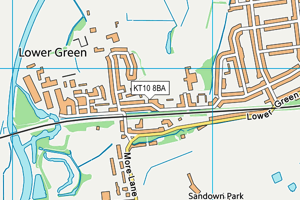 KT10 8BA map - OS VectorMap District (Ordnance Survey)