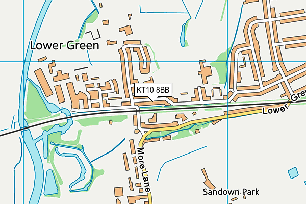 KT10 8BB map - OS VectorMap District (Ordnance Survey)