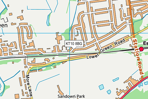 KT10 8BG map - OS VectorMap District (Ordnance Survey)