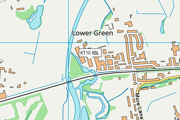 KT10 8BL map - OS VectorMap District (Ordnance Survey)