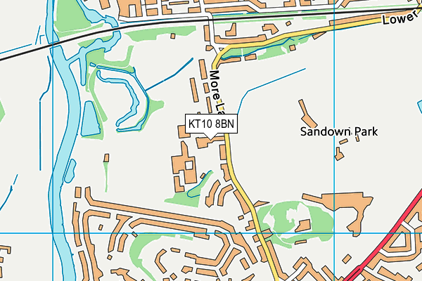 KT10 8BN map - OS VectorMap District (Ordnance Survey)