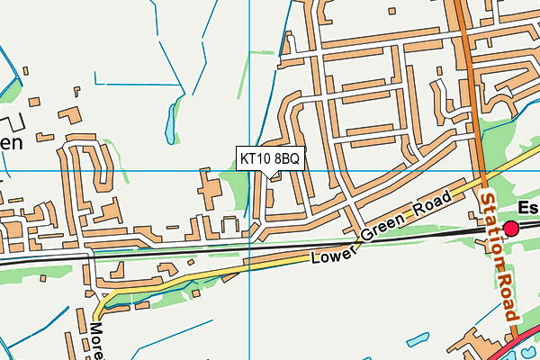 KT10 8BQ map - OS VectorMap District (Ordnance Survey)