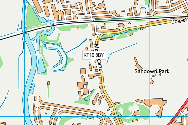 KT10 8BY map - OS VectorMap District (Ordnance Survey)