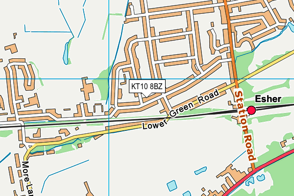 KT10 8BZ map - OS VectorMap District (Ordnance Survey)