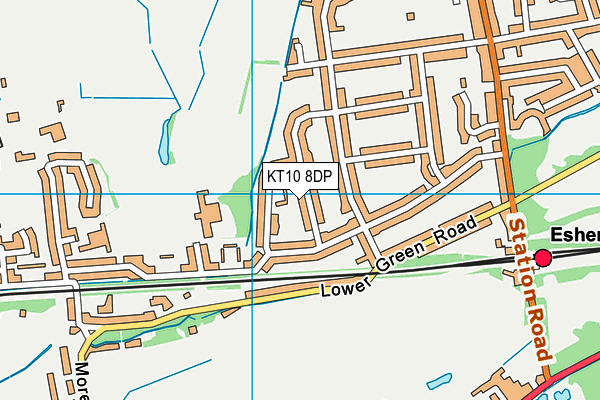 KT10 8DP map - OS VectorMap District (Ordnance Survey)